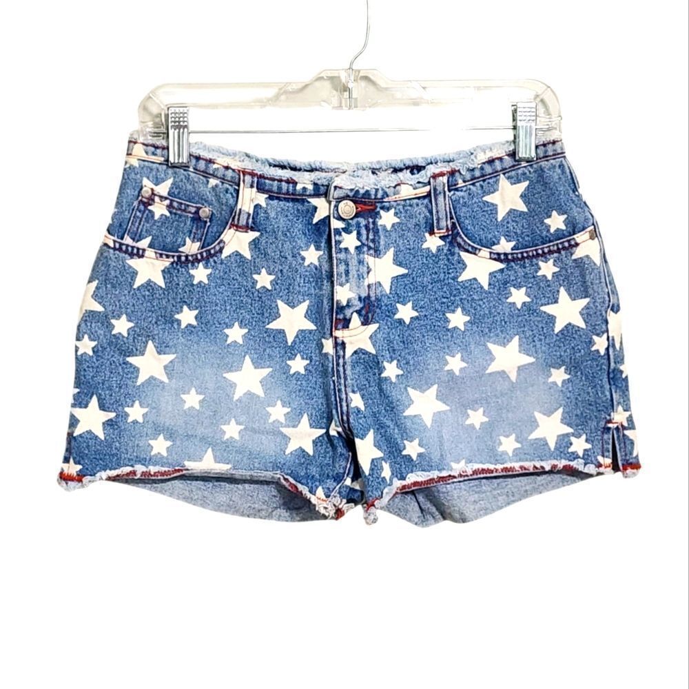 Vintage No Boundries Womens Shorts Sz 5 Denim Star Patriotic